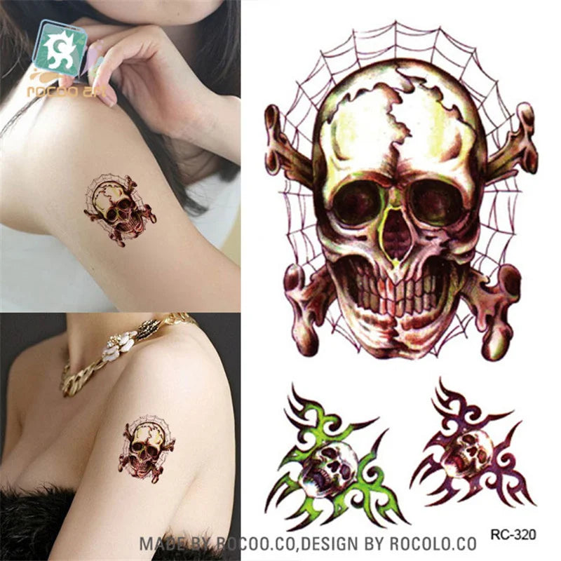 Halloween Waterproof Temporary Tattoos Paper For Men Women Boy Scar Wound Realistic Blood Injury Fash Tattoo Sticker RC2320