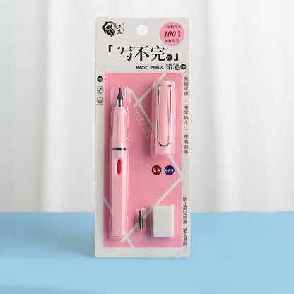 Unlimited Writing Pencil Set No Ink Erasable Pen New Technology Magic Pencils for Art Sketch Painting Tool Kids Gift Light pink