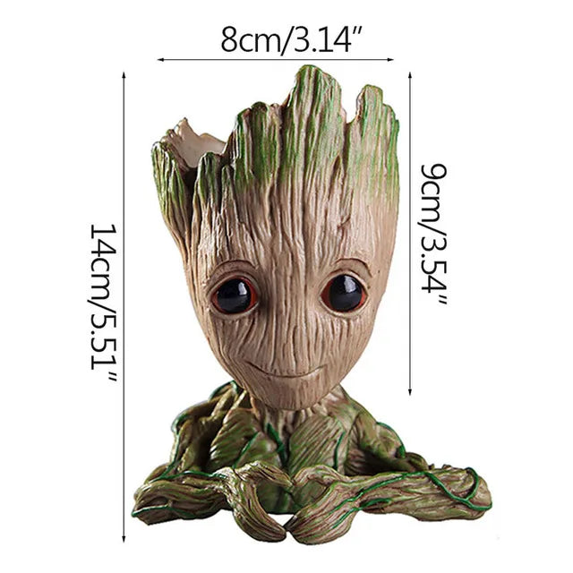 disney Marvel Avengers Groot Mini figure Pen Holder Flower Pot Anime Toys Action Figure Sitting Groot Christmas Kids Toys Gifts E 1PC