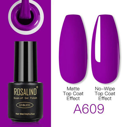 ROSALIND Gel Nail Polish Lamp All For Nails Art Manicure With Matt Base Top Coat Semi Permanant Gellak Nail Gel Polish Varnishes A609