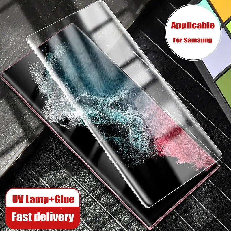 UV Glue Tempered Glass For Huawei Magic 5 P30 Pro Mate 20 50 40 P50 Pro P40 lite Protective Film Nova 7 8 9 10 Screen Protector