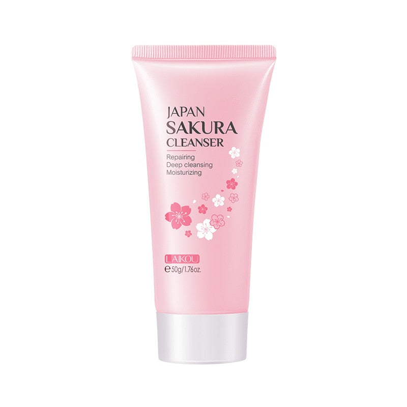 Sakura Cleanser Rich Foam Deep Clean Remove Grease Improve Oily Face Wash Cream Gentle Moisturizing Remove Blackhead Cleanser Default Title