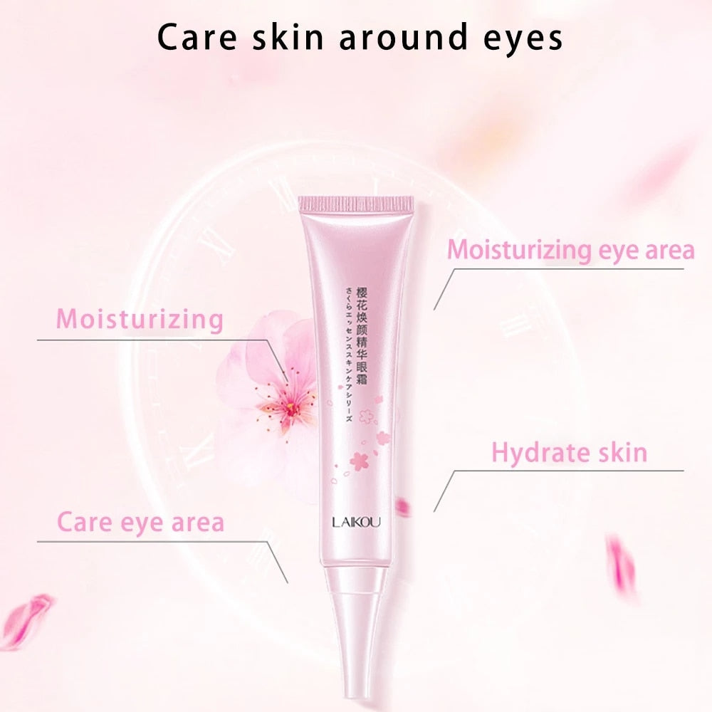 Sakura Facial Cleanser Moisturize Nourish Remove Fine Lines Lip Mask Fade Dark Circles Eye Cream Korean Cosmetics Skin Care Set