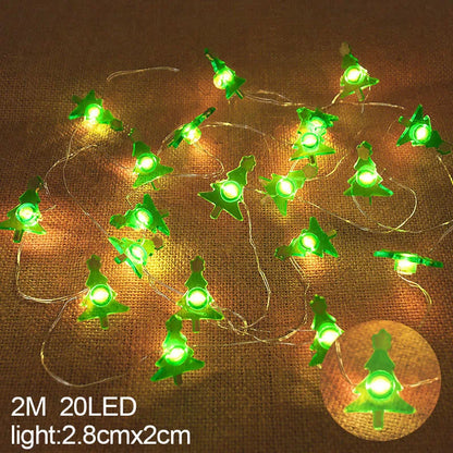 2M Snowman Santa Claus Snowflake LED String Light Garland Xmas Tree Christmas Decoration For Home Navidad Natal New Year Gift Tree