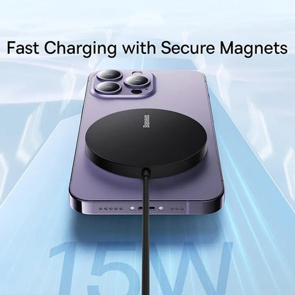 Baseus 15W Magnetic Wireless Charger For iPhone 14 Qi Fast Wireless Charging Pad For iPhone 15 14 13 Ultra Thin Phone Charger