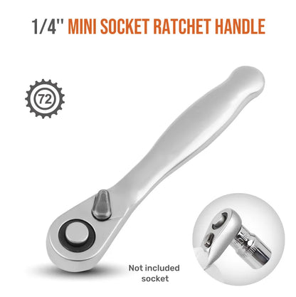 Mini treble 1/4 Ratchet Wrench Double Ended Quick Socket Ratchet Wrench Screwdriver Hex Torque Wrenches Set Spanner Socket Handle