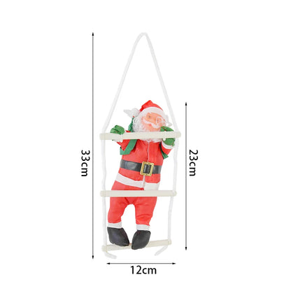 Christmas Ornaments Gift Climbing Ladder Santa Claus Christmas Tree Wall Hanging Pendants Climbing Rope Doll New Year Kids Toy