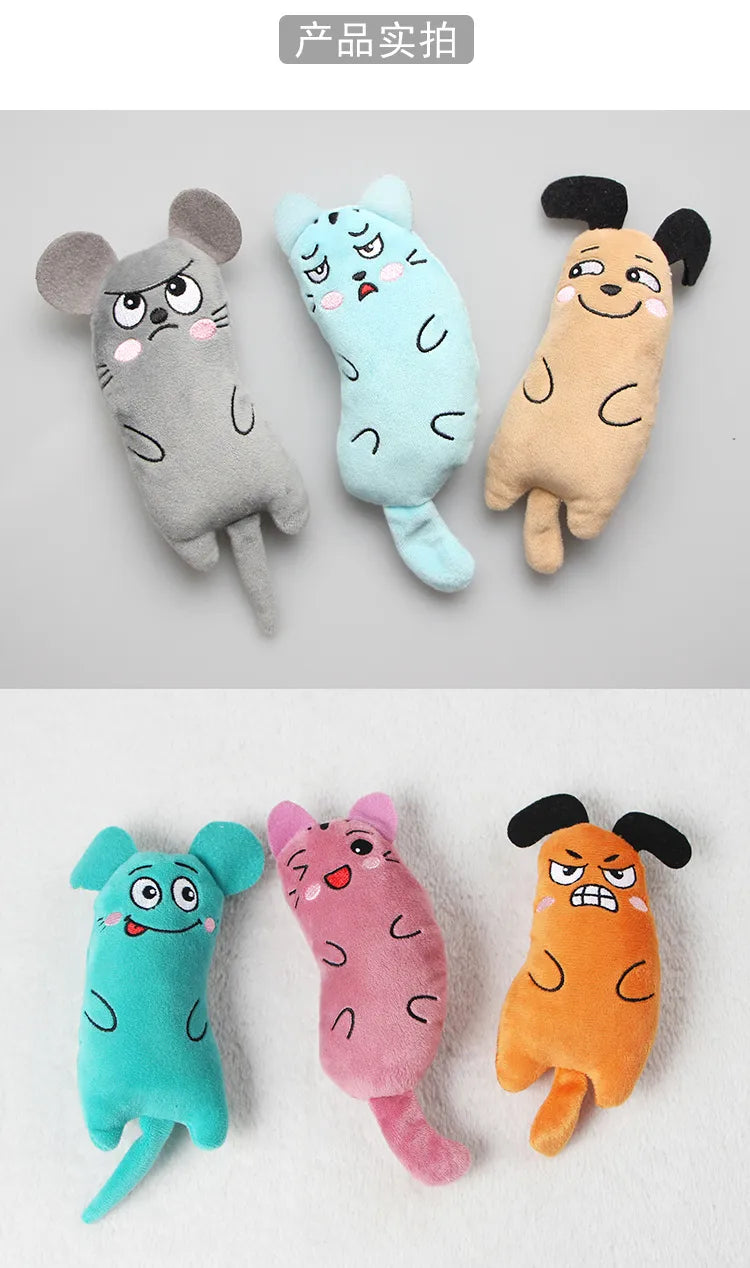 Teeth Grinding Catnip Toys Interactive Plush Cat Toy Mouse Shape Chewing Claws Thumb Bite Cat Mint For Cats Funny Little Pillow