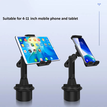 HKGK Tablet Cup Holder Mount 360 Adjustable Smartphone Holder Car 270 Tilt Bar Triangular Base Ram Mount Tablet Holder For SUVs