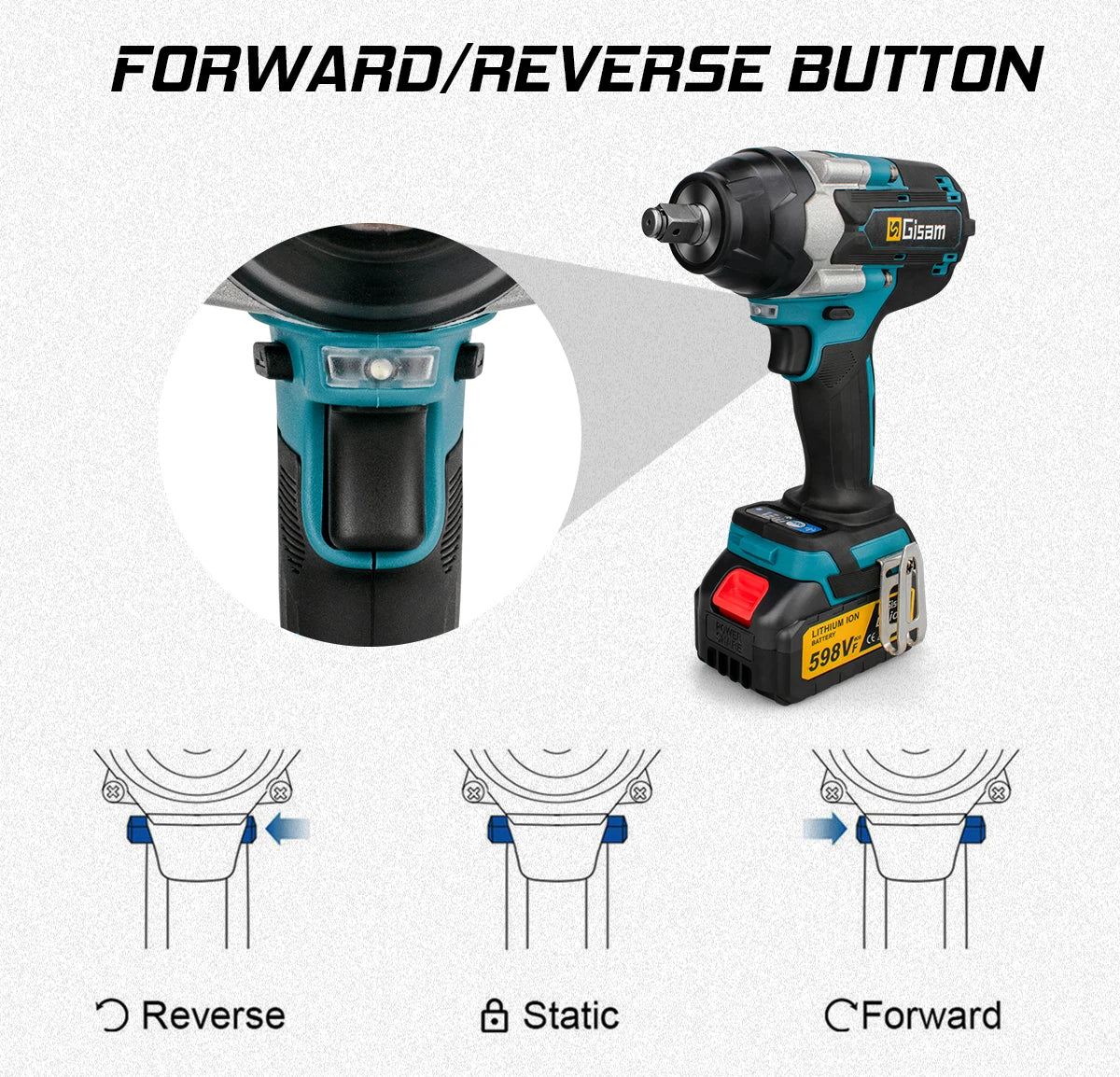 1800N.M Torque Brushless Electric Impact Wrench 1/2 inch Lithium-Ion Battery Cordless Wrench Power Tools For Makita 18V Battery