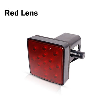 2'' Trailer Hitch Receiver Cover 15 LED Brake Led Lights Tube Cover 4 Pin Car Accessories Car Signal Lamp Warning Strobe Light Red Lens