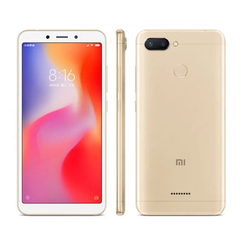 Xiaomi Redmi 6 Smartphone googleplay Mobile Phone 5.45" Full Screen AI Face ing Gold