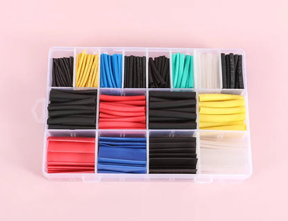 127-750pcs Heat-shrink Tubing Thermoresistant Tube Heat Shrink Wrapping Kit Electrical Connection Wire Cable Insulation Sleeving 530Pcs in Box