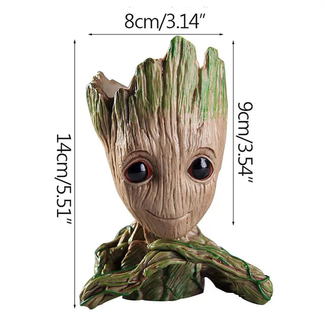 disney Marvel Avengers Groot Mini figure Pen Holder Flower Pot Anime Toys Action Figure Sitting Groot Christmas Kids Toys Gifts D 1PC