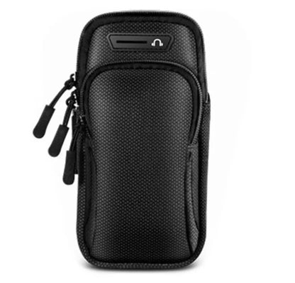 Phone Arm Bag with Headphone Jack Waterproof Breathable Sports Running Bag Gym Mobile Phone Holder Black