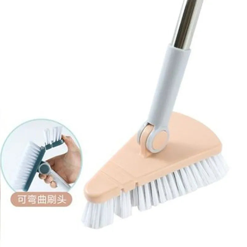 Floor Scrub Brush Shower Scrubber Cleaning Bath Tub And Tile Scrubber Brush Long Handle Detachable Stiff Bristles For Cleaning beige