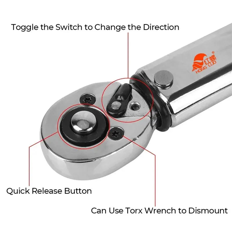 5-25N.m Micrometer Car Motorbike Disassembly Tool Professional Adjustable Torque Wrench 1/4'' Drive Spanner Hand Tool 3/8Adapter