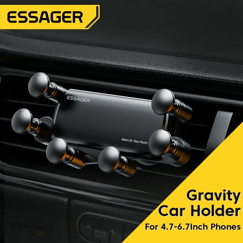 EssagerUniversal 6 Points Solid Fold Car Phone Holder Gravity Car Holder For Phone In Car Air Vent Clip Mount Smartphone Holder
