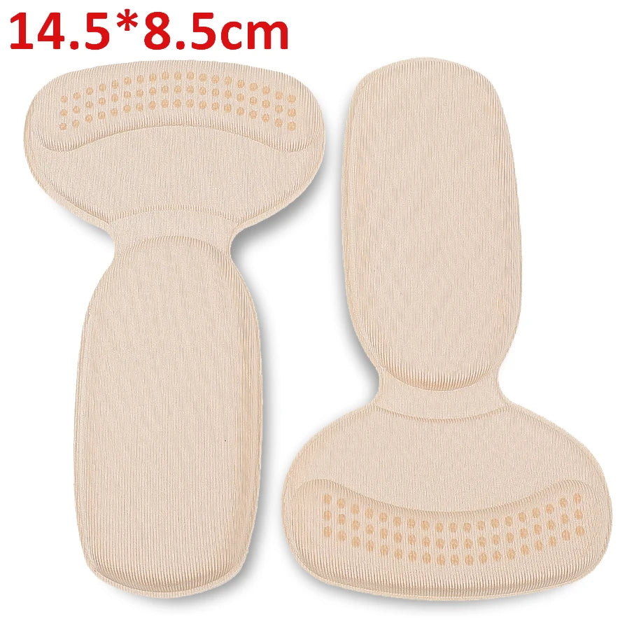 2pcs Shoe Heel Insoles Foot Heel Pad Sports Shoes Adjustable Antiwear Feet Inserts Insoles Heel Protector Sticker Insole Brioche A-Beige As picture