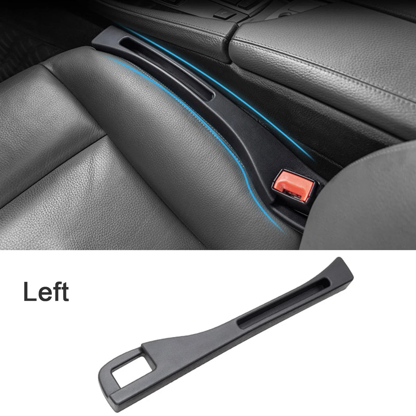 2024 Car Seat Gap Filler&Storage 2 in 1 Side Seam Plug Strip Leak-proof Filling Strip Car Seat Gap Interior Universal Decoration Black Left-A