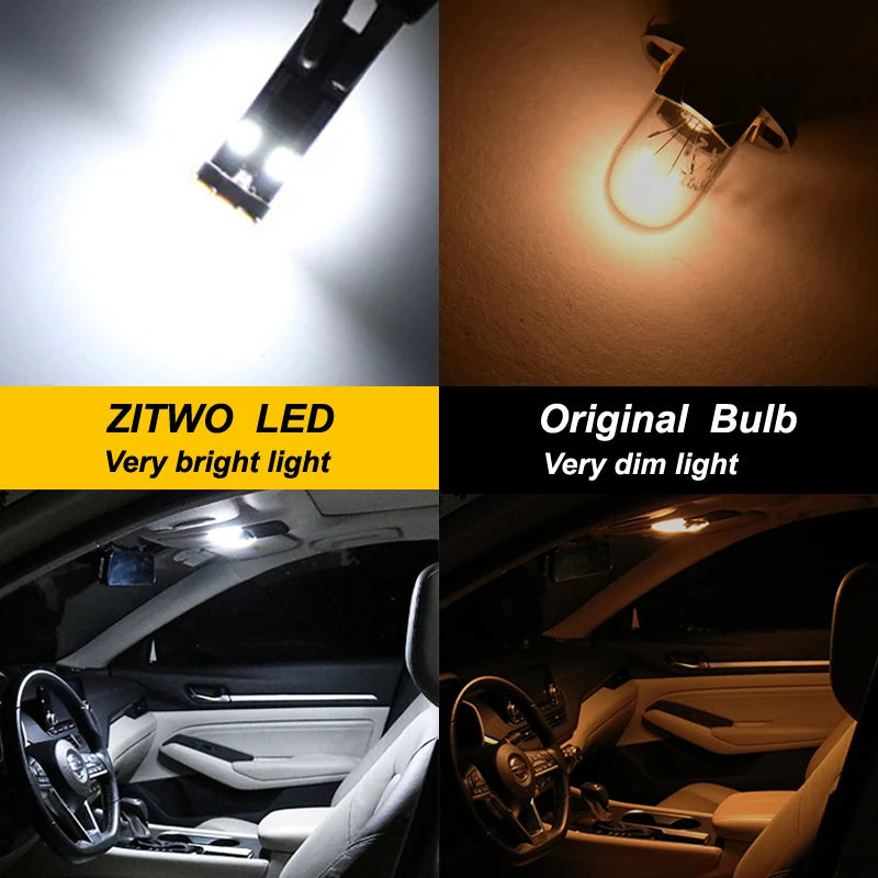 ZITWO 12Pcs Canbus No Error For Toyota Prius Plug-in 2010 2011 2012 2013 2014 2015 2016 2017 Car LED Interior Light Bulb Kit