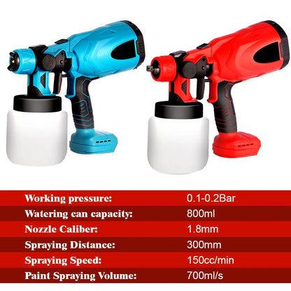 800ML Cordless Electric Spray Gun Household Disinfection Sterilization High Power Electric Paint Sprayer For Makita 18V Battery