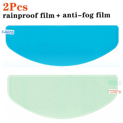 Universal Motorcycle Helmet Anti-fog Film and Rainproof Film Durable Nano Coating Sticker Film Helmet Accessories 2pcs mixed C