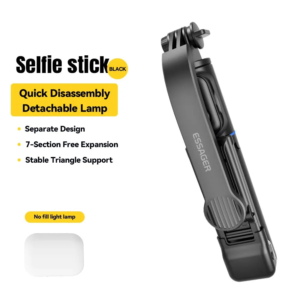 Essager Selfie StickDegree Photo Holder Lengthened Tripod Live Broadcast Support All Mobile Phones Bluetooth Remote Control TikT with fill light