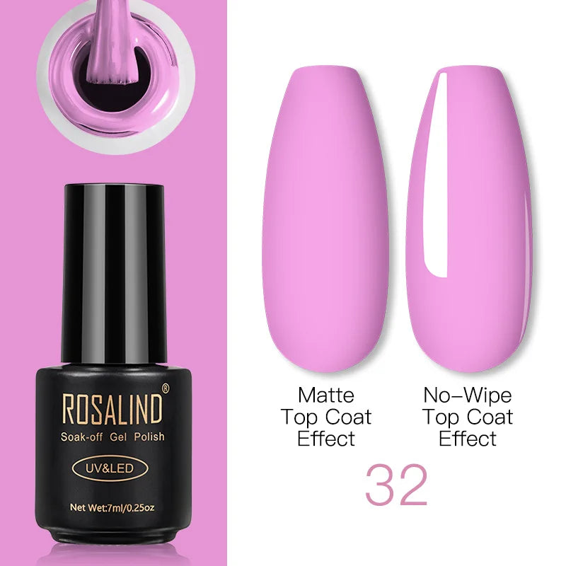 ROSALIND Gel Nail Polish Lamp All For Nails Art Manicure With Matt Base Top Coat Semi Permanant Gellak Nail Gel Polish Varnishes 32