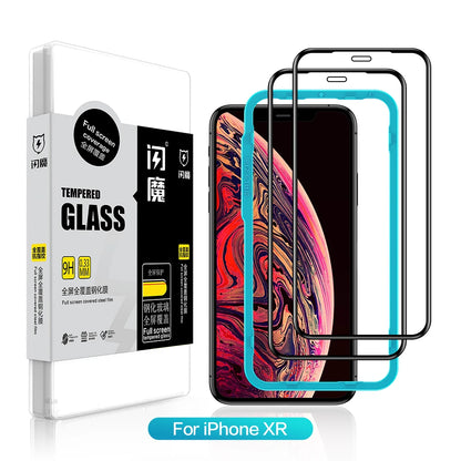 Screen Protector For iPhone 11 13 Pro Max 9H Tempered Glass Film for 12/12 mini/12 Pro Max XR Xs Max Clear Full Cover 2pcs For iPhone XR