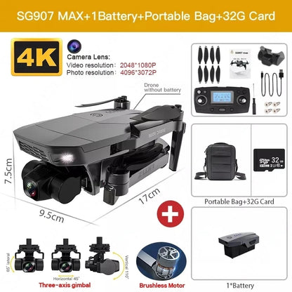 ZLL SG907 MAX GPS Drone Professional 4K HD ESC Camera 5G FPV WiFi With 3-Axis Gimbal Flight 25 Minutes Brushless RC Quadcopter SG907 MAX 1B Bag 32G CHINA