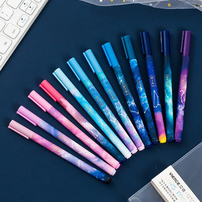 12Pcs/Set Starry Sky Constellation Series Gel Pen Kawaii Nature Pen Creative Gift Stationery School Office Supplies Wholesale