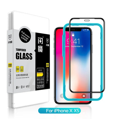 Screen Protector For iPhone 11 13 Pro Max 9H Tempered Glass Film for 12/12 mini/12 Pro Max XR Xs Max Clear Full Cover For iPhone X XS