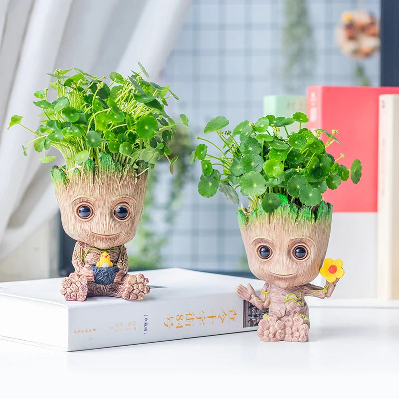 disney Marvel Avengers Groot Mini figure Pen Holder Flower Pot Anime Toys Action Figure Sitting Groot Christmas Kids Toys Gifts