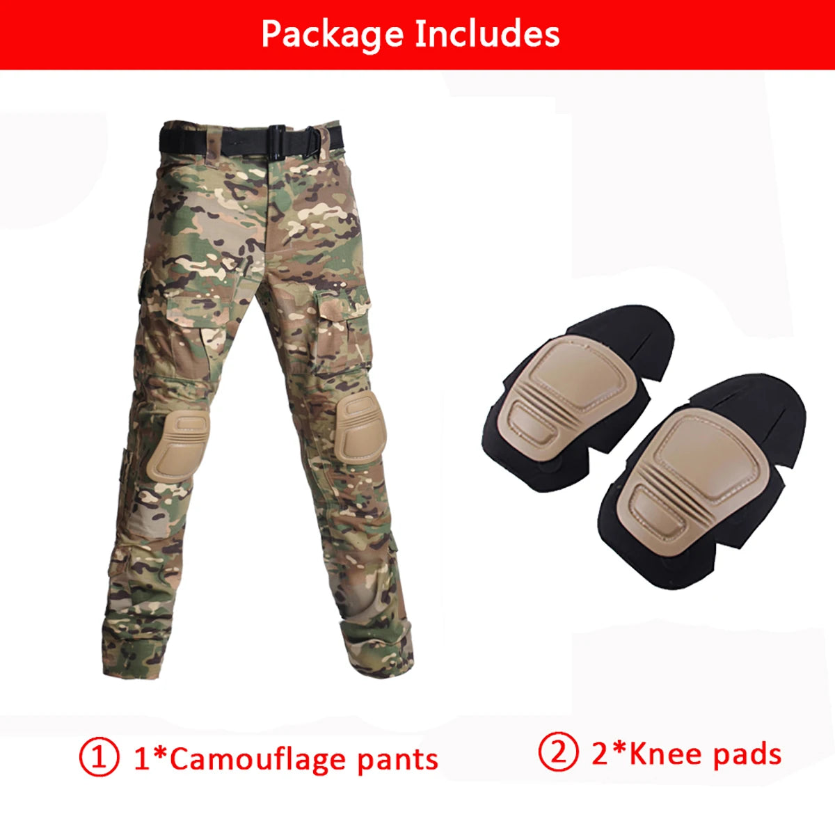 Multicam Camouflage Military Tactical Pants Army Wear-resistant Hiking Pant Paintball Combat Pant With Knee Pads Hunting Clothes CP pants