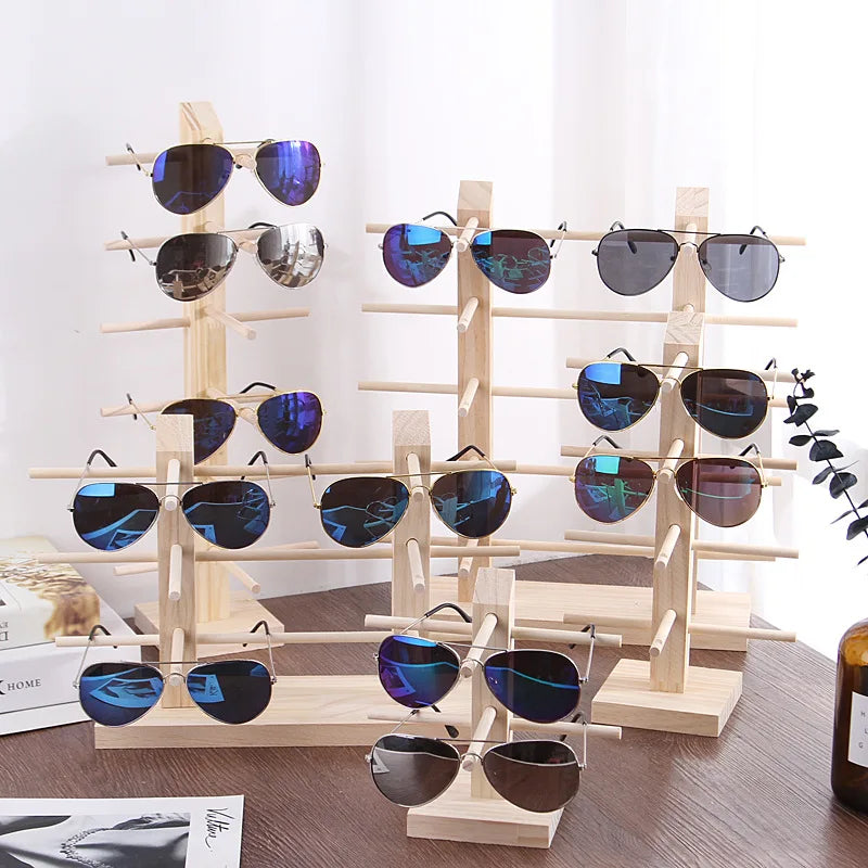 Multi Layers Wood Sunglass Display Rack Shelf Eyeglasses Show Stand Jewelry Holder for Multi Pairs Glasses Showcase WF