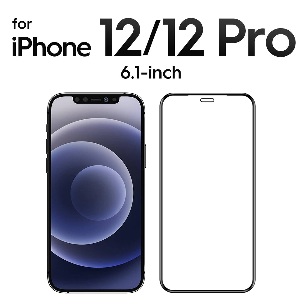 iPhone 15 14 Full Cover Tempered Glass for iPhone 15 Pro Max 14 Pro 13 12 mini 11 XR HD Screen Protector iPhone 12 12Pro