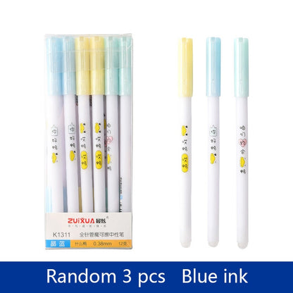 3Pcs/Set Constellation Erasable Gel Pens for School Office Writing Tools Kawaii Neutral Pen Stationery Gift 0.5mm Black Blue Ink B-Random 3PCS blue