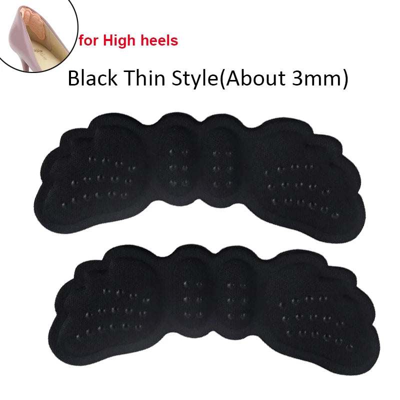 2pcs Shoe Heel Insoles Foot Heel Pad Sports Shoes Adjustable Antiwear Feet Inserts Insoles Heel Protector Sticker Insole Brioche C -Black As picture