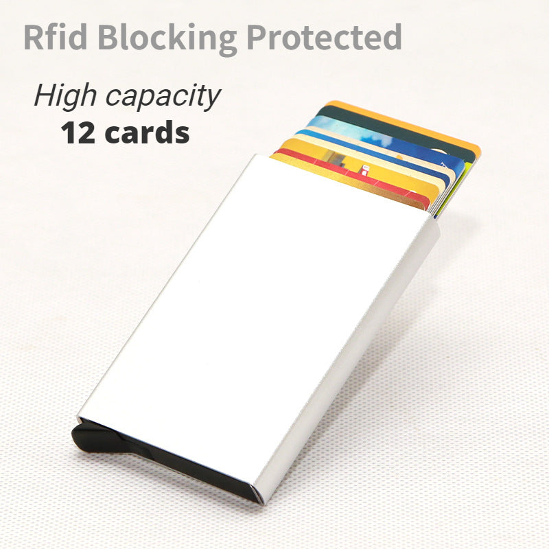 Credit Card Holder Men Wallet RFID Blocking Protected Aluminium Box PU leather Wallets with Money Clip Designer pasjeshouder