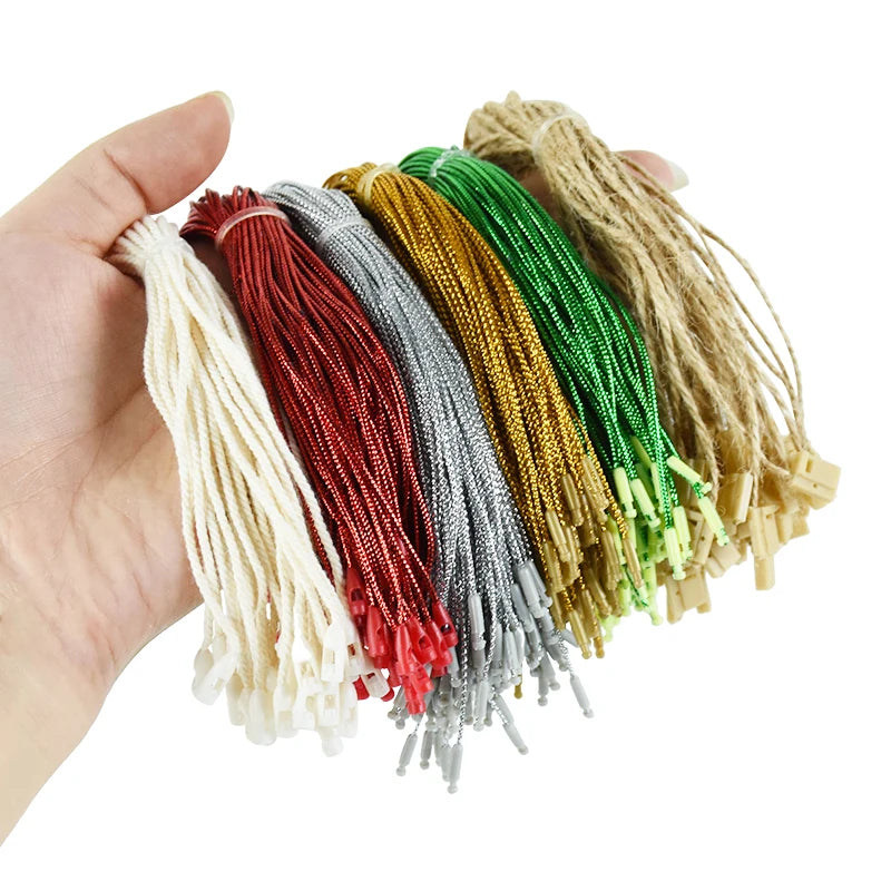 100Pcs Christmas Ornaments Hanger String Ornament Hook Ropes Precut String with Snaps Locking for Xmas Ornament Hanging Decor