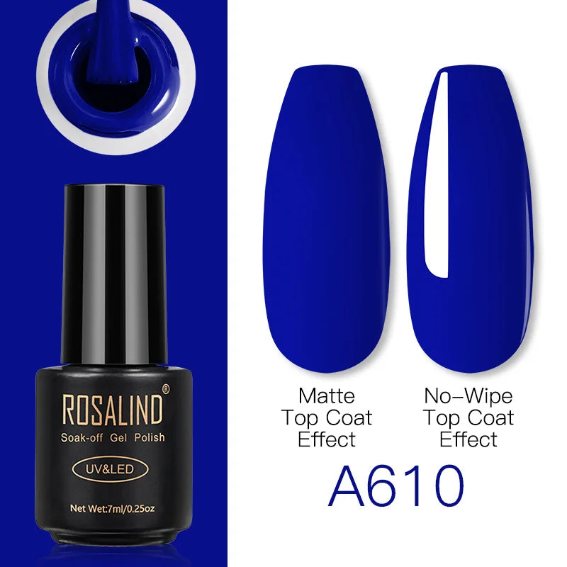 ROSALIND Gel Nail Polish Lamp All For Nails Art Manicure With Matt Base Top Coat Semi Permanant Gellak Nail Gel Polish Varnishes A610