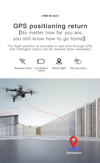 L900 Pro SE MAX GPS Drone 4K Professional Dual HD Camera 5G FPV 360° Obstacle Avoidance Brushless Motor Rc Quadcopter Dron Toys