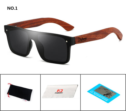 DUBERY® Natural Wooden Sunglasses Men Polarized Fashion Sun Glasses Original Wood Oculos De Sol Masculino 219 C1 D219