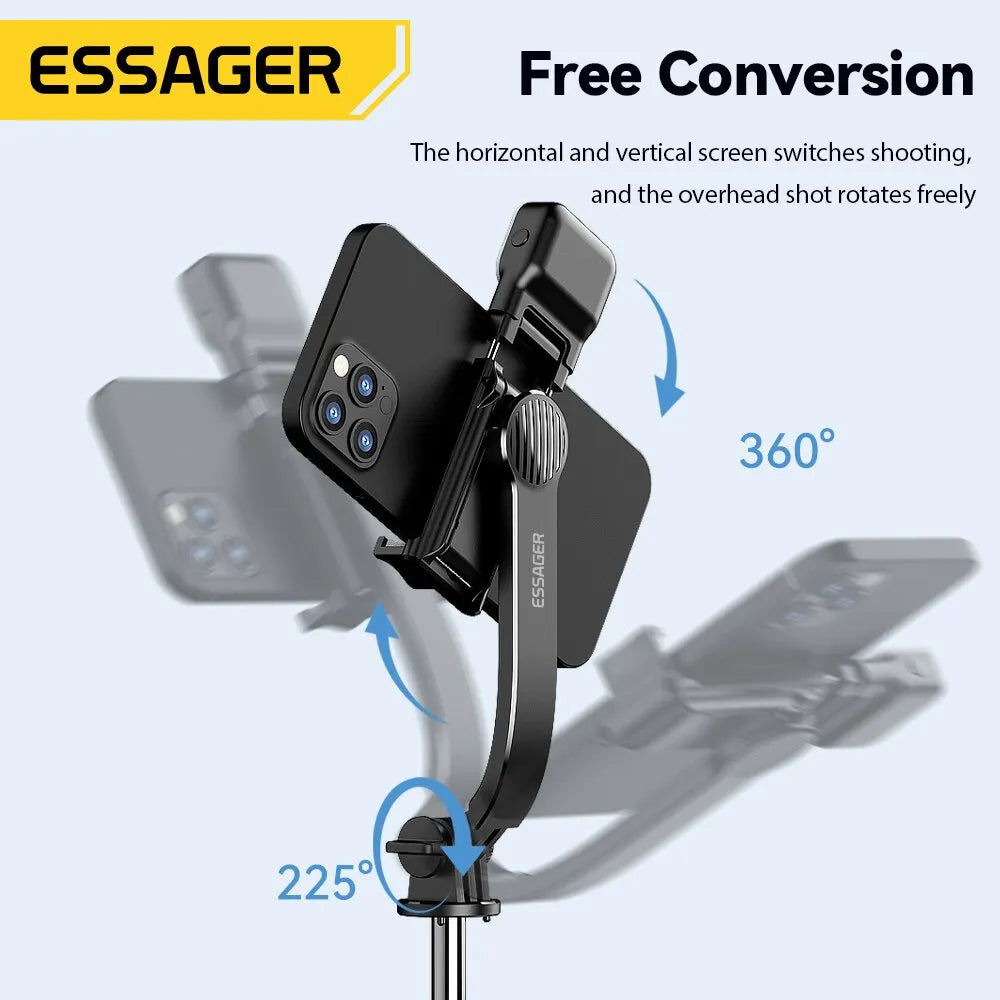 Essager Selfie StickDegree Photo Holder Lengthened Tripod Live Broadcast Support All Mobile Phones Bluetooth Remote Control TikT