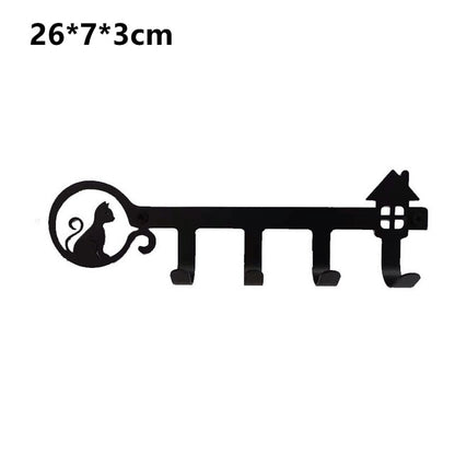 Creative Hook Rack Multifunctional Iron Art Wall-mounted Key Holder Clothes Coat Hat Hanging Rack Room Decorative Key Hooks Rack 03