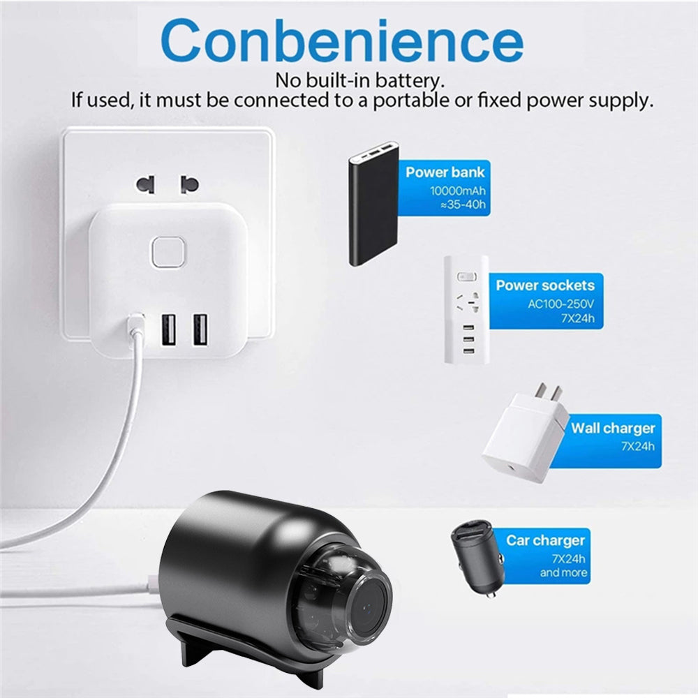 HD 1080P Mini WiFi Camera Indoor Home Security Wide Angle Night Vision Motion Surveillance Wireless Micro Camera Baby Monitor