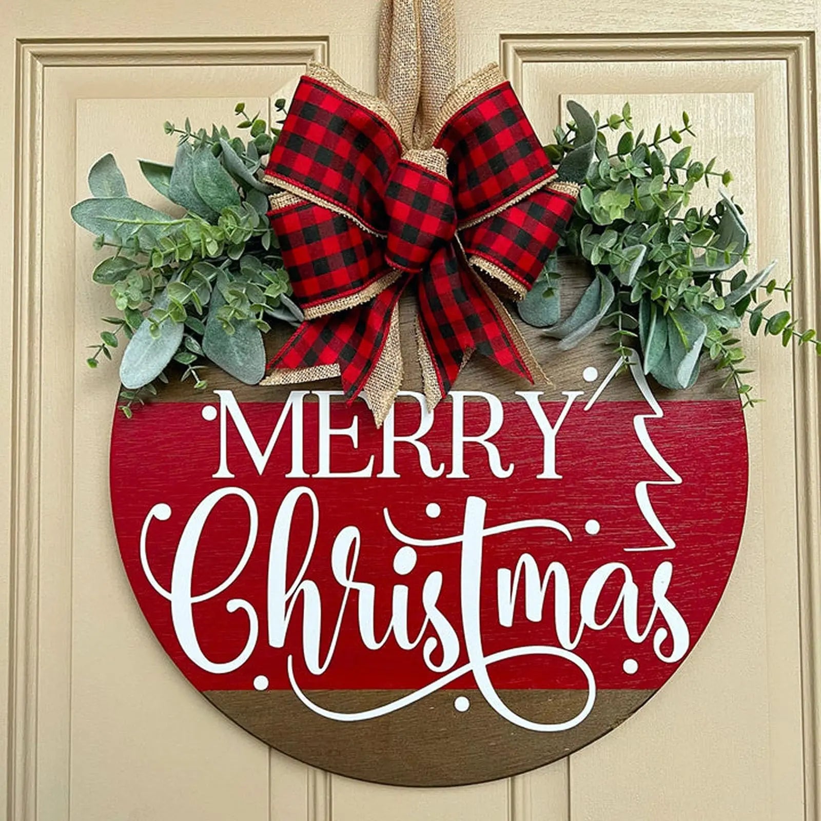 Christmas Decorations Wooden Welcome Sign Pendant Christmas Door Hanging Decoration Home Window Window Sign Plaque Decor