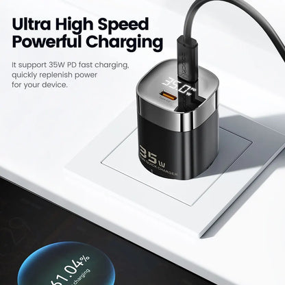 Toocki 35W USB Phone Charger GaN USB Type C Quick Charge PD3.0 High Speed Charger Korea EU Plug for Laptop Xiaomi iPhone 13 12