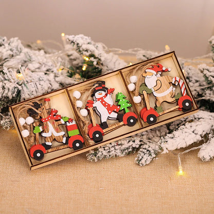 Wooden Christmas Pendant Merry Christmas Decoration for Home 2023 Navidad Xmas Tree Hanging Ornaments Kids Gifts New Year 2024